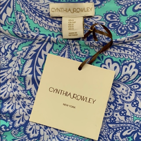 Cynthia Rowley Soft Knit Green Paisley Dress NWT-S - Picture 4 of 4